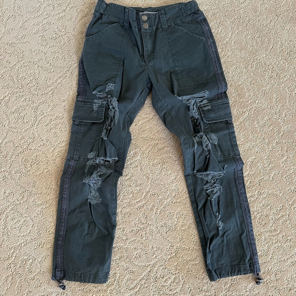 dark gray carmar distressed cargo